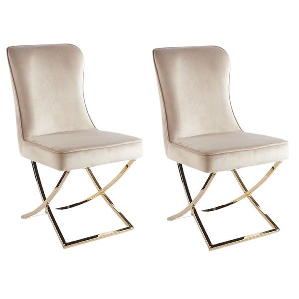 SMTE - 2x Chisisi Velvet Dining Chair With Ring