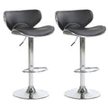 SMTE - Adjustable Height Chairs, Bar Stools - Set of 2 - Black