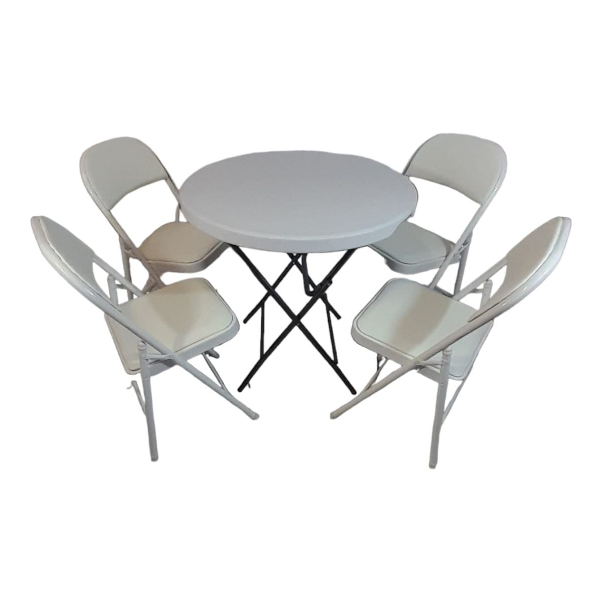 SMTE - 4 Folding Padded Chair Outdoor Dining Table ComboTp2