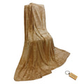 SMTE - Compact Travel Fleece Blankets 180 x210cm + KeyringLight Brown