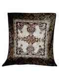 SMTE -  1Ply Blanket with Classic Baroque Floral Design187cm x 226cm JY01