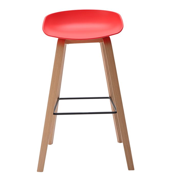 SMTE - Modern Armless Bar Stool - Red