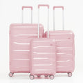 SMTE - Easy Travel Light Weight Unbreakable 3 Piece Suitcase(Luggage)SetPink