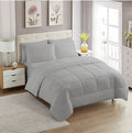 SMTE - 5 Piece Luxury Breathable Comforters Set - Queen - Light Grey