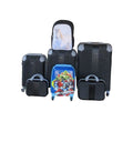 SMTE - 5Piece ABS Luggage Set with Avengers Kids Case and Horse SchoolbagBlack