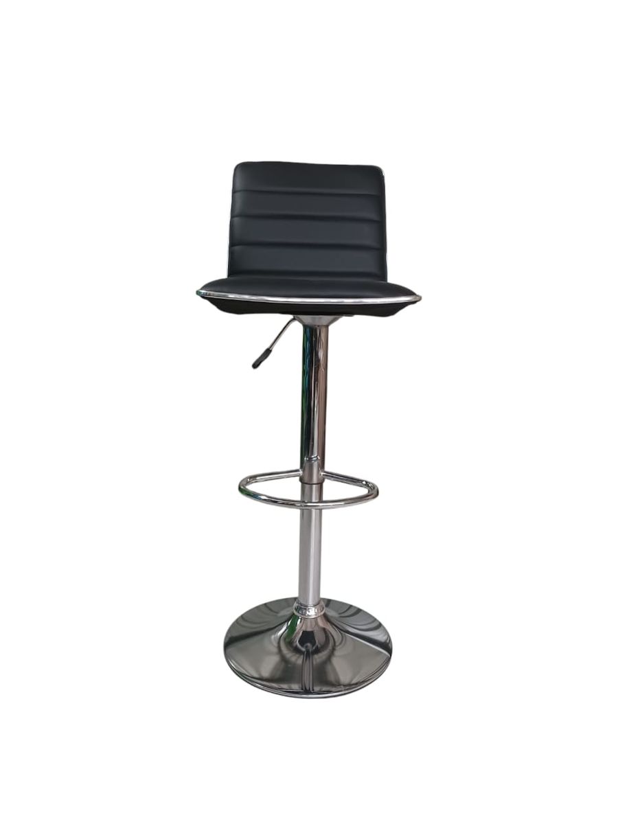 SMTE - 709 Adjustable Bar StoolBlack PU Leather with Chrome Base