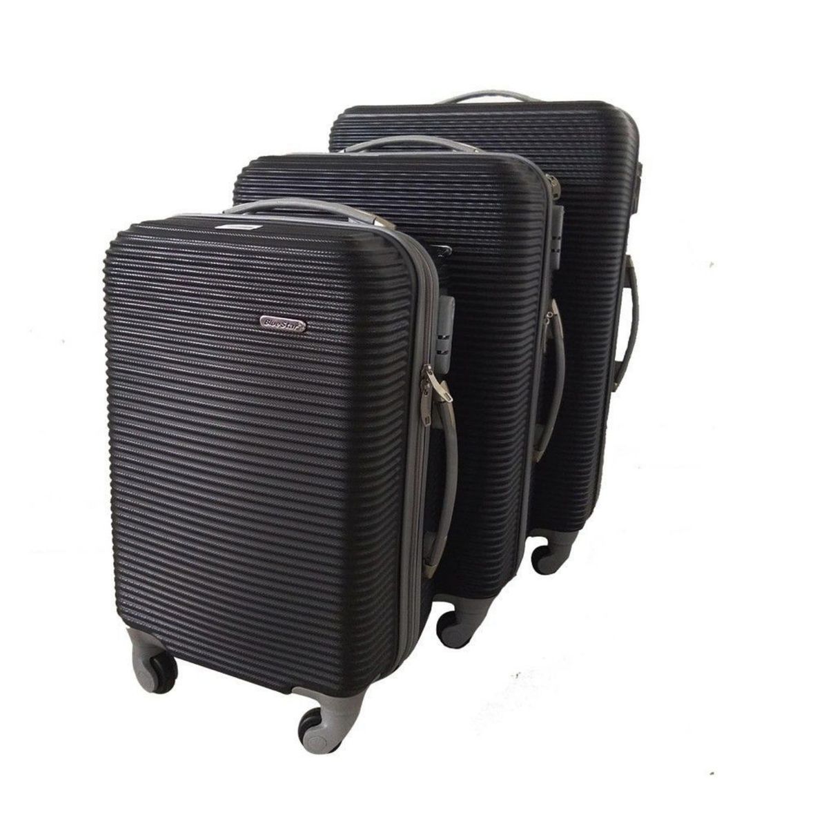 SMTE - IYH-Quality 3 Piece Hard Outer Shell Luggage Set - Black