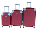 SMTE - 3Piece Red ABS Luggage SetLightweight, Durable with Spinner Wheels