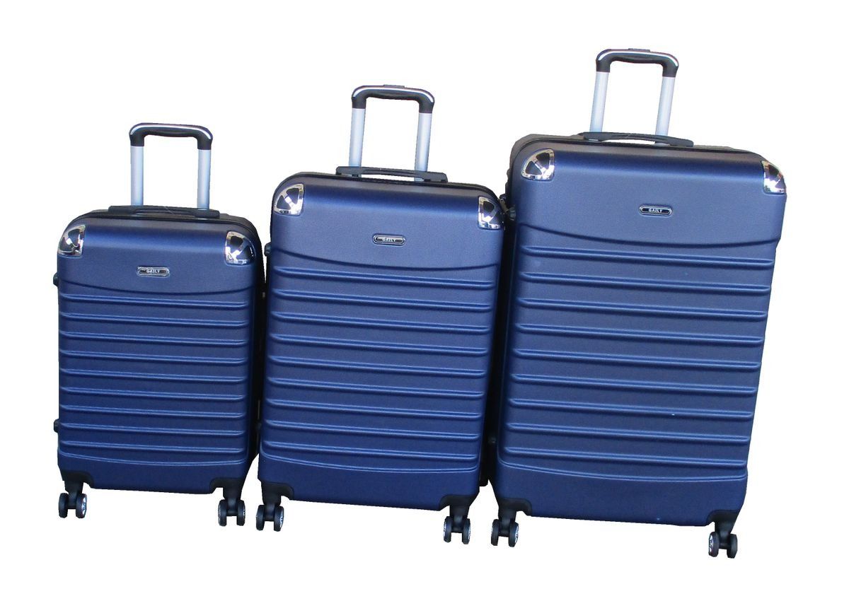 SMTE - Navy Blue ABS Luggage SetDurable, ImpactResistant HardShell3Piece