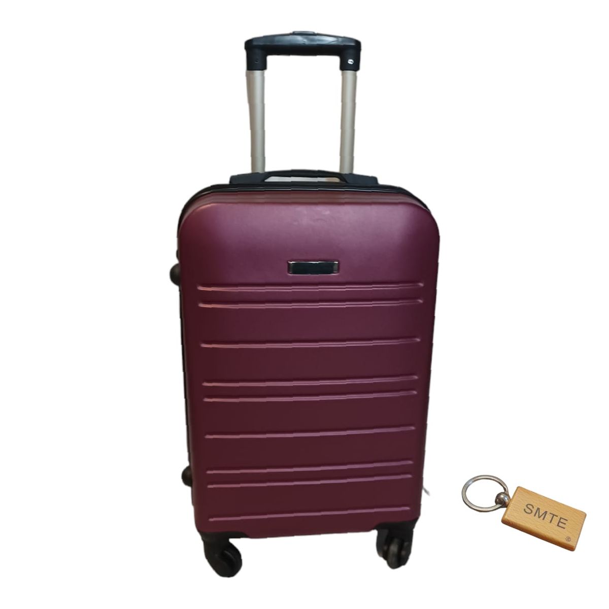 SMTE - DurableElegance: Smart and Stylish Travel ABS Suitcase Medium 65cm with  KeyringPurple