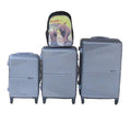SMTE - Silver ABS 3Piece Trolley Luggage Set with Rhino Kids Backpack