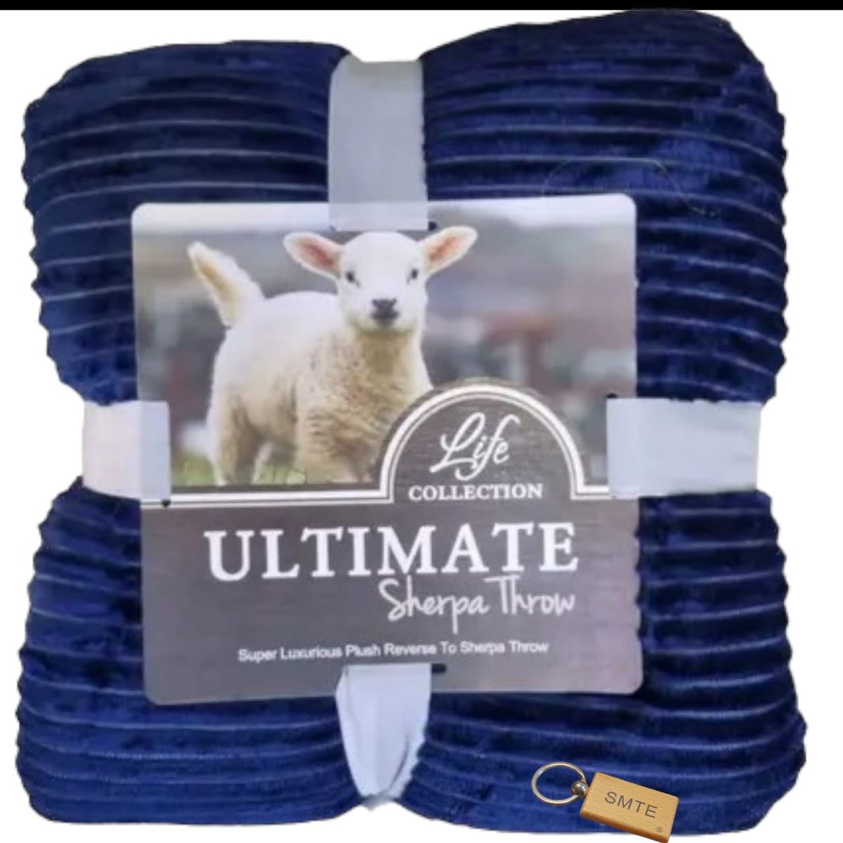 SMTE - Serpa Soft and Fluffy Fleece Blanket with KeychainQueen SizedBlue