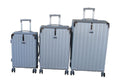 SMTE - 3Piece ABS Hard Shell Luggage SetSpinner Wheels, SilverSmall, Medium & Large