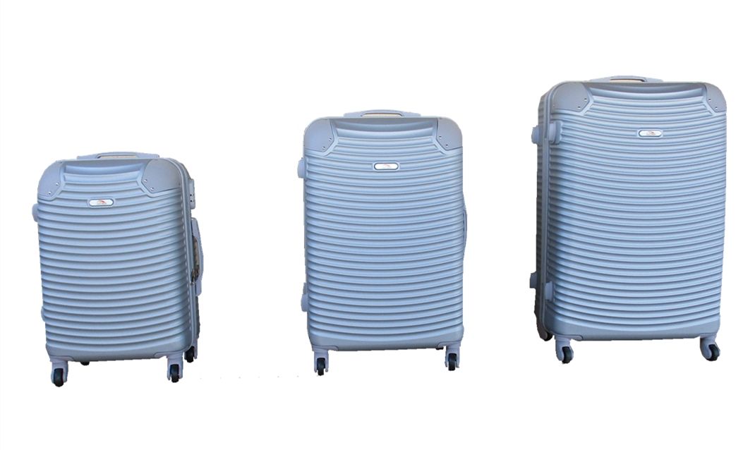 SMTE - 3 Piece Hard Outer Shell Lightweight Luggage Set - Silver