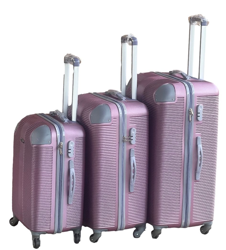 SMTE - Le Emporer3 Piece Luggage SetLight Weight SuitcaseSilver Pink