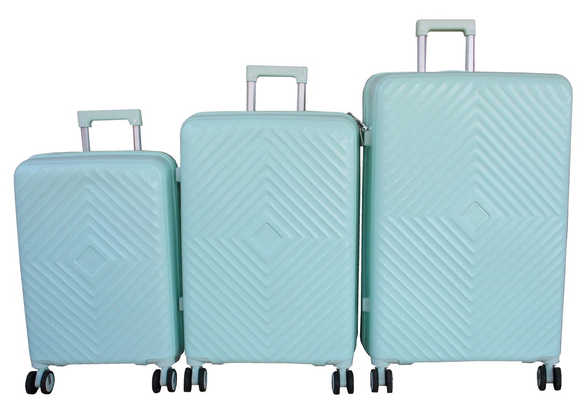 SMTE - Unbreakable 3 Piece Luggage Set HardShell Lock and Spinner WheelsBaby Blue