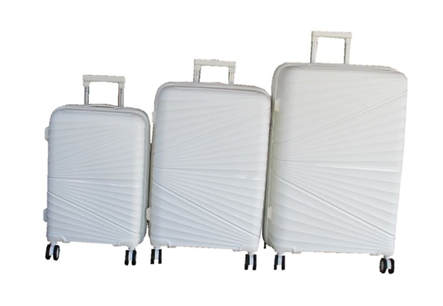 SMTE - Unbreakable Travel Luggage 3 Piece Suitcases SpinnerCream White