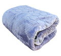 SMTE - Heavy Quality Super Soft Mink & Embossed Blanket - Blue / Grey