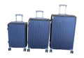 SMTE - 3Piece HardSided ABS Luggage Set Spinner Wheels, Navy Blue, Lightweight