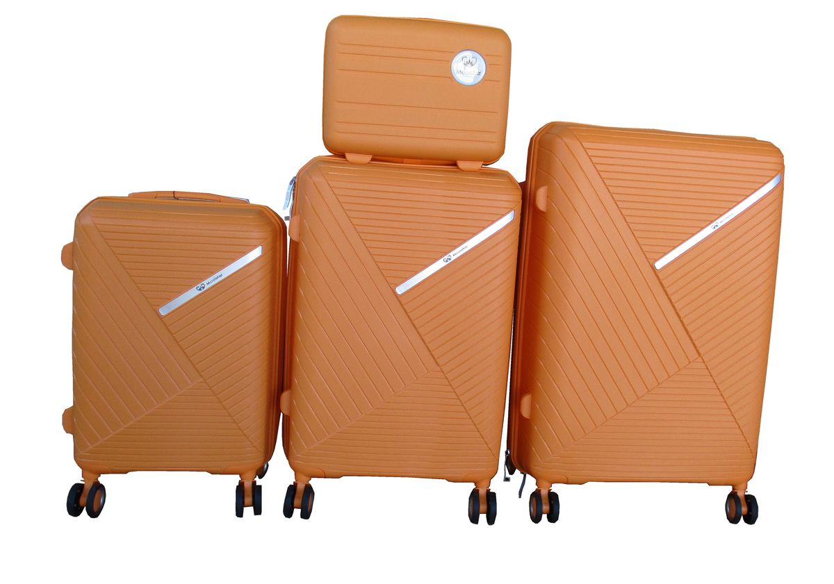 SMTE - Unbreakable Bright Orange 4Piece Hard Shell Luggage Set with Spinner Wheels