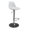 SMTE - Modern Height-Adjustable Bar Stools with Metal Frame - White