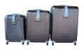SMTE - Blue Star Brown ABS Trolley Case Set 3 Piece Luggage with Spinner Wheels