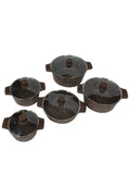 SMTE -  10Piece Granite Cookware SetNonStick with Glass Lids (Brown)