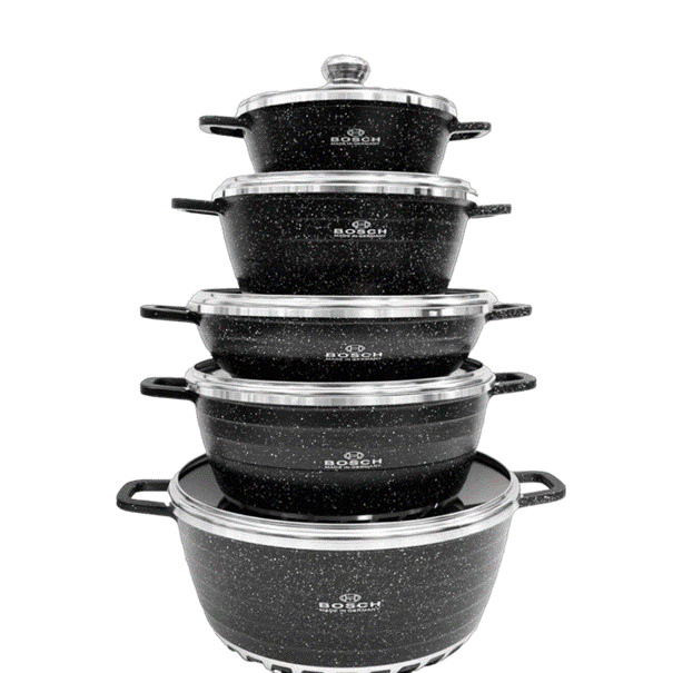 SMTE - Aluminum 10 Piece Non Stick Coating Pot Set