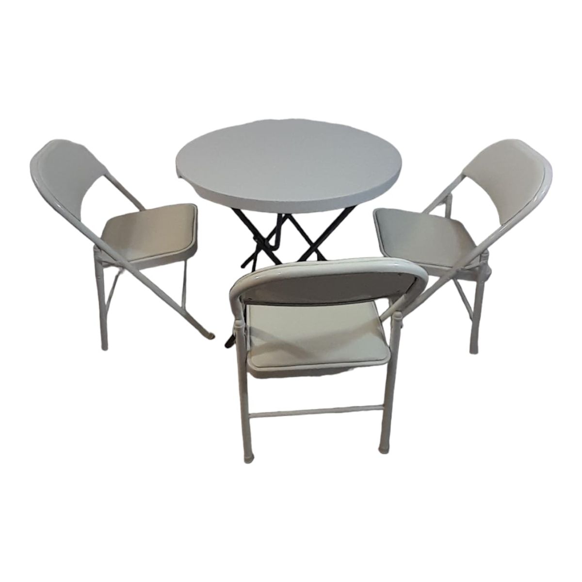 SMTE - 3 Folding padded Chair Outdoor Dining table combotp2