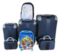 SMTE - 5Piece Family Luggage SetNavy ABS Suitcases + Avengers Kids Case