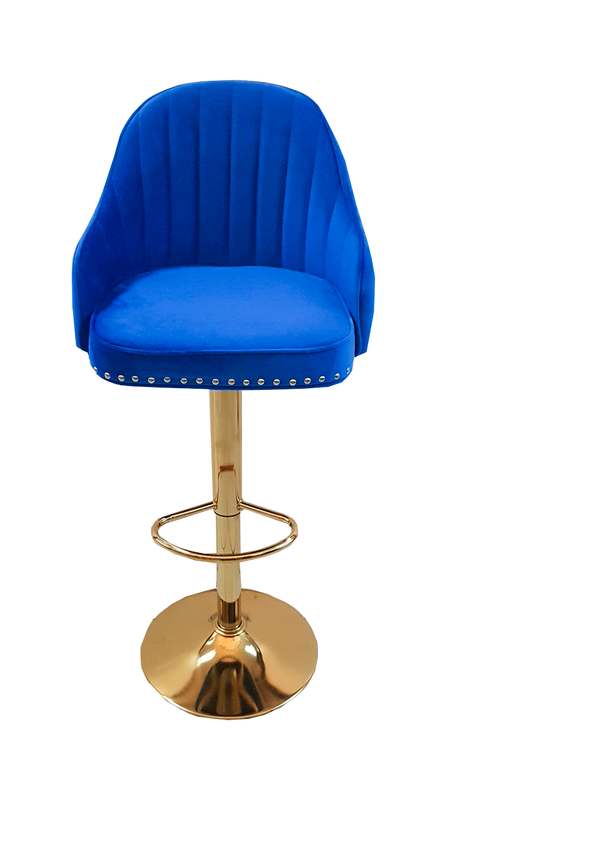 SMTE - Apollo Velvet Bar Stool - Blue
