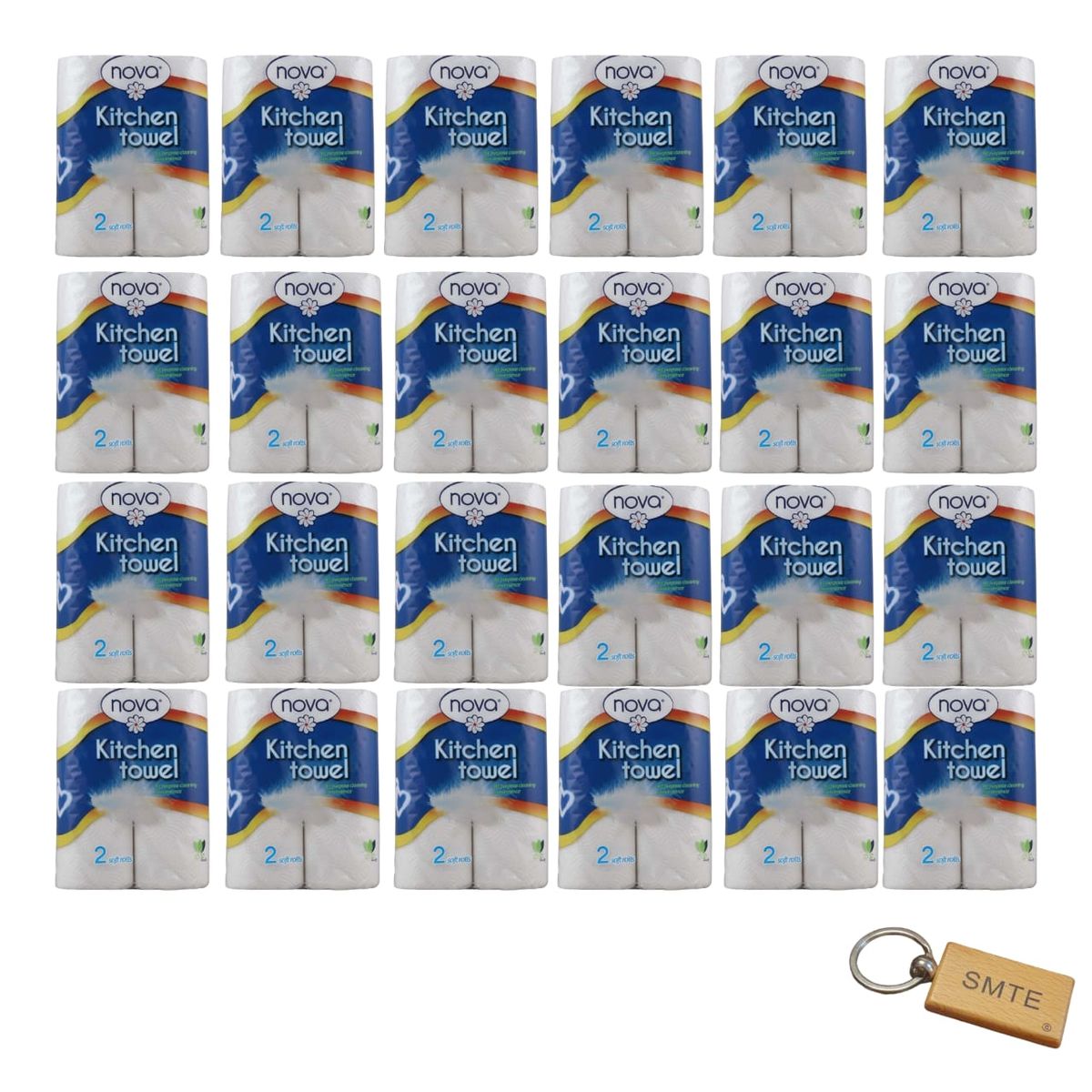 SMTE - Quality Paper TowelKitchen Towel48Rolls50Sheets with  Keychain