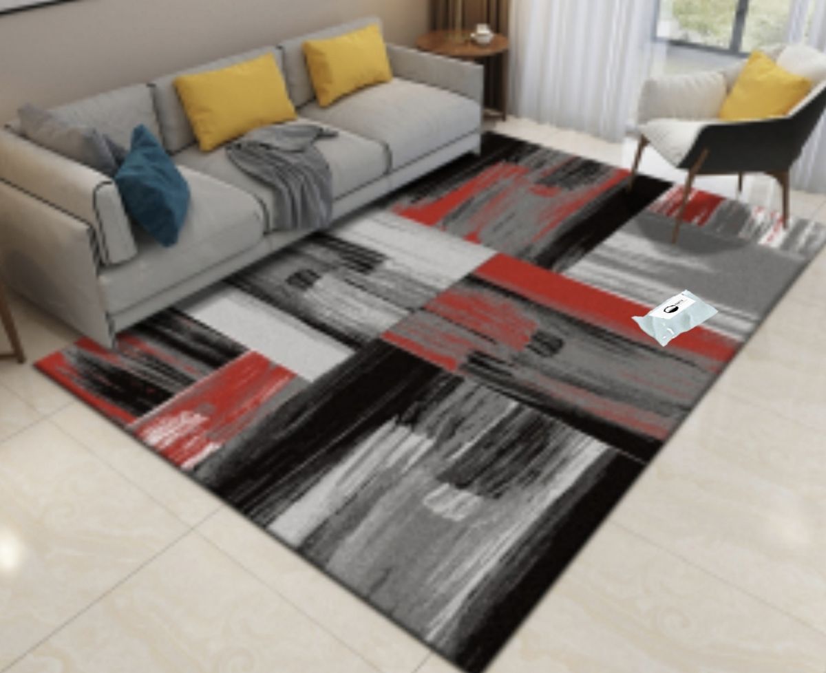 SMTE - Quality Modern 3D Geometric Design Area 333 Rug &  Tieback