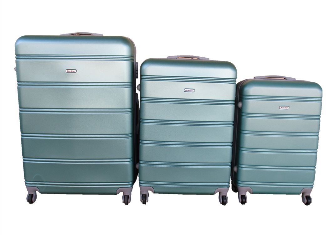 SMTE - 3 Piece Hard Outer Shell Premium Lightweight Luggage Set - Darkgreen