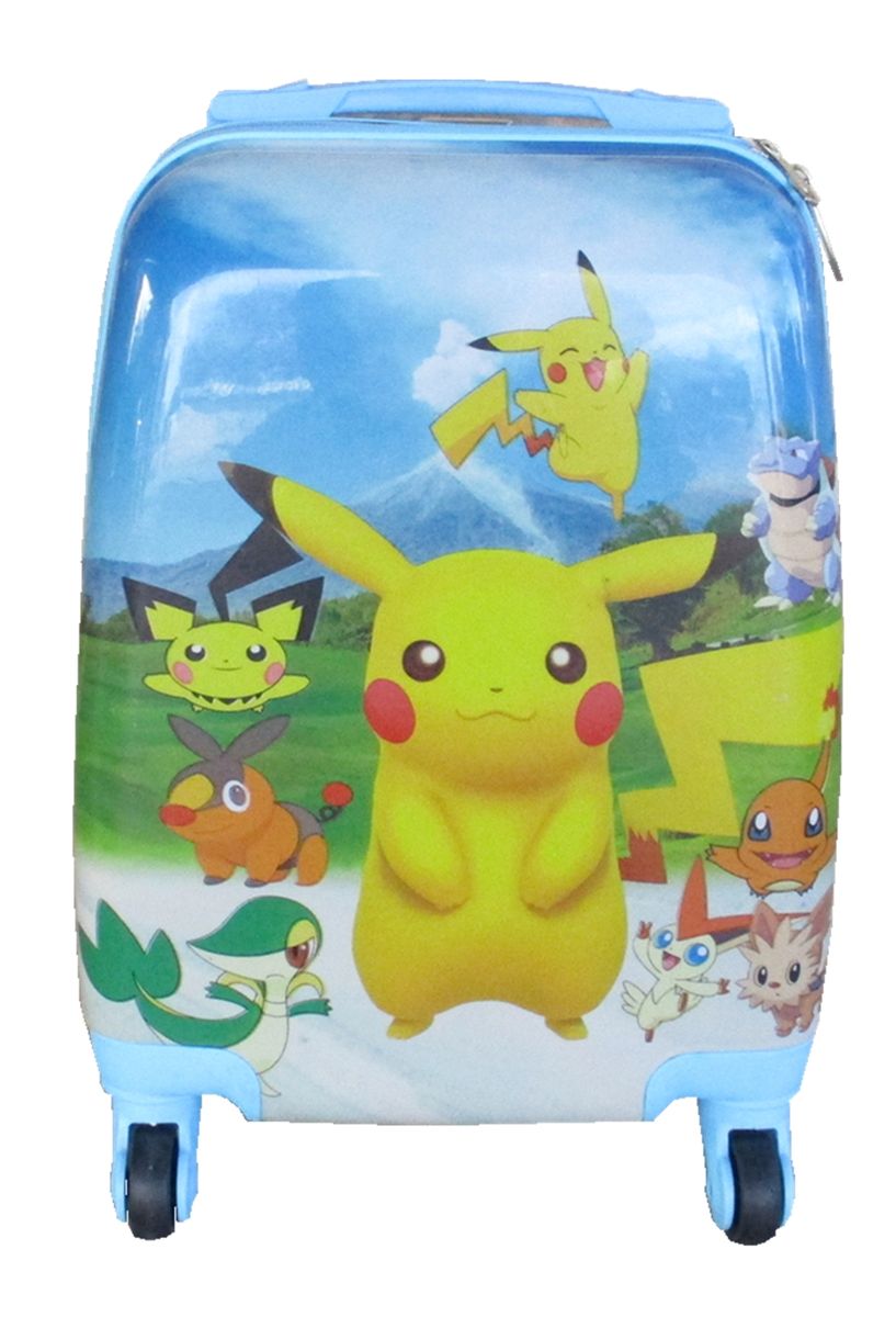 SMTE - Kiddies Cartoon Hand Luggage Kids School Bag Suitcase for Children - Yellow Pokemon