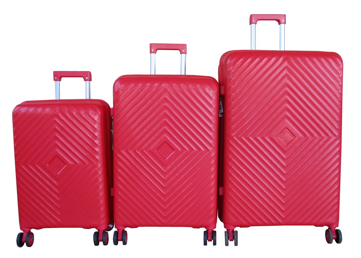 SMTE - Unbreakable 3 Piece Luggage Set HardShell Lock and Spinner WheelsRed