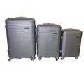 SMTE - Acesa - Premium 3 Piece Avi Hard Outer Shell Travel Luggage Silver Set