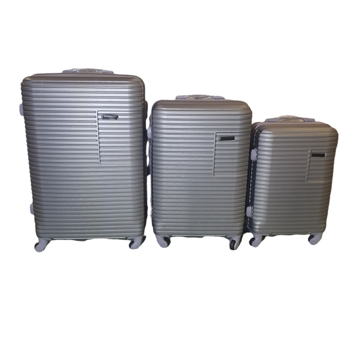 SMTE - Acesa - Premium 3 Piece Avi Hard Outer Shell Travel Luggage Silver Set