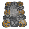 SMTE -  Quality Large 3D Printed European Style Rug - Black & Gold - F1 - B27