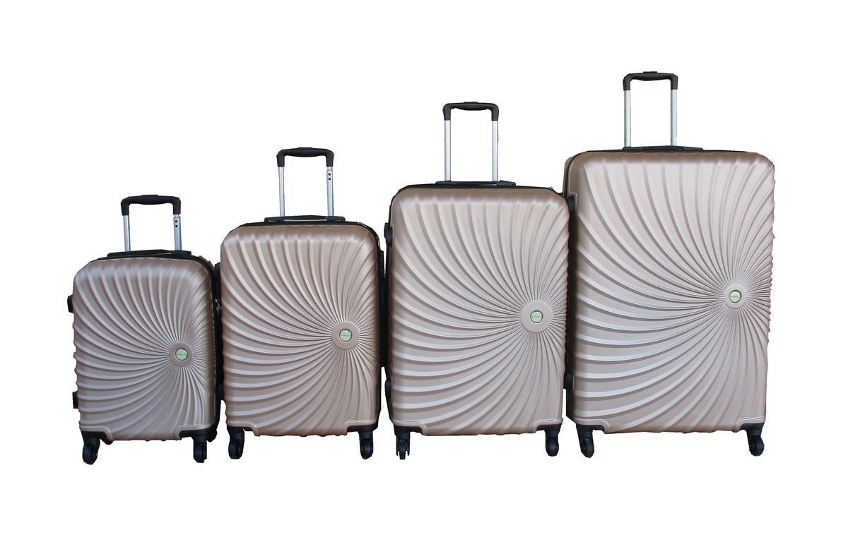 SMTE - Elegant Gold 4Piece Spinner Luggage Set with BuiltIn Locks