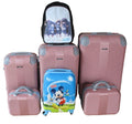 SMTE - 5Piece Luggage SetABS Hard Shell,Spinner WheelsPink+Kids case+Bufflo bag
