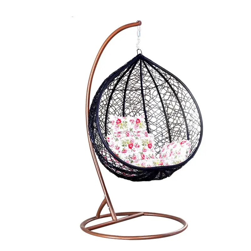 SMTE - Hanging Nest Chairs Patio / Garden / Balcony Swing Chairs - Black Colour