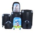 SMTE - 5Piece ABS HardShell Luggage Set with Mickey Mouse Trolley & Dinosaur Bag