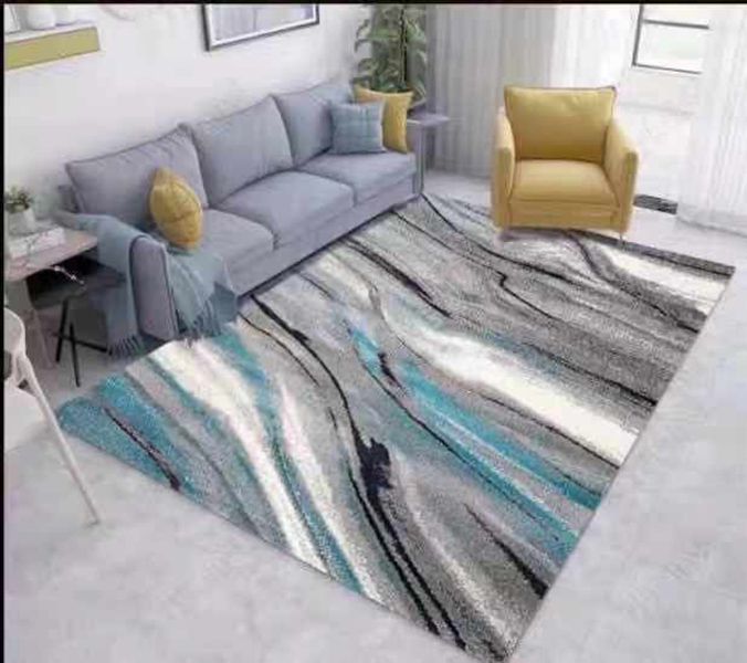 SMTE - Modern 3D Geometric Design Area 3 Rug & Complementary IH Tieback