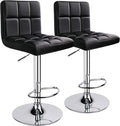 SMTE - Padded  Bar Stools/Kitchen Chairs  - Set Of 2 - Black
