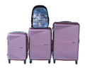 SMTE - Pink 3Piece ABS Luggage Set + Scenic Schoolbag