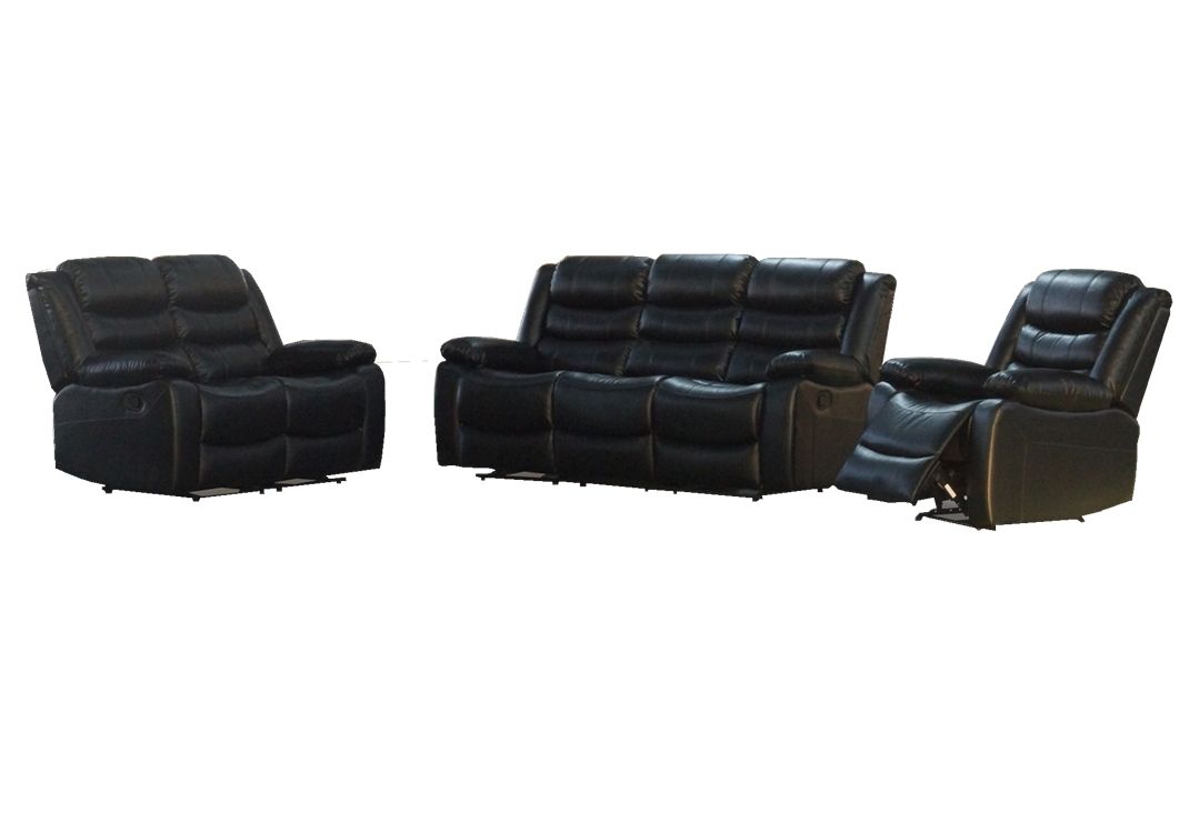SMTE - 6 Seat Recliner Sofa Chair Lounge Suite - Black