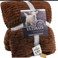 SMTE - Serpa Soft and Fluffy Fleece Blanket with KeychainQueen SizedBrown