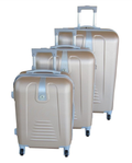 SMTE - Gold 3Piece Hardside Spinner Luggage SetDurable ABS Suitcases.