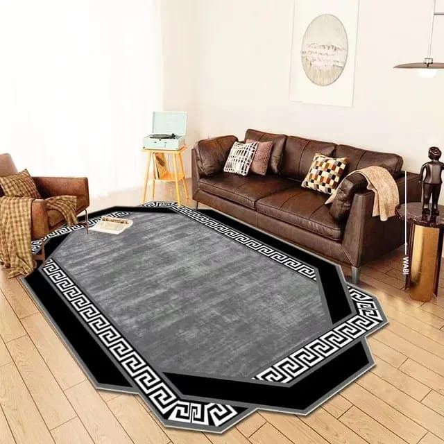 SMTE - Dream world 3D printed European Style Rugs - Black Grey